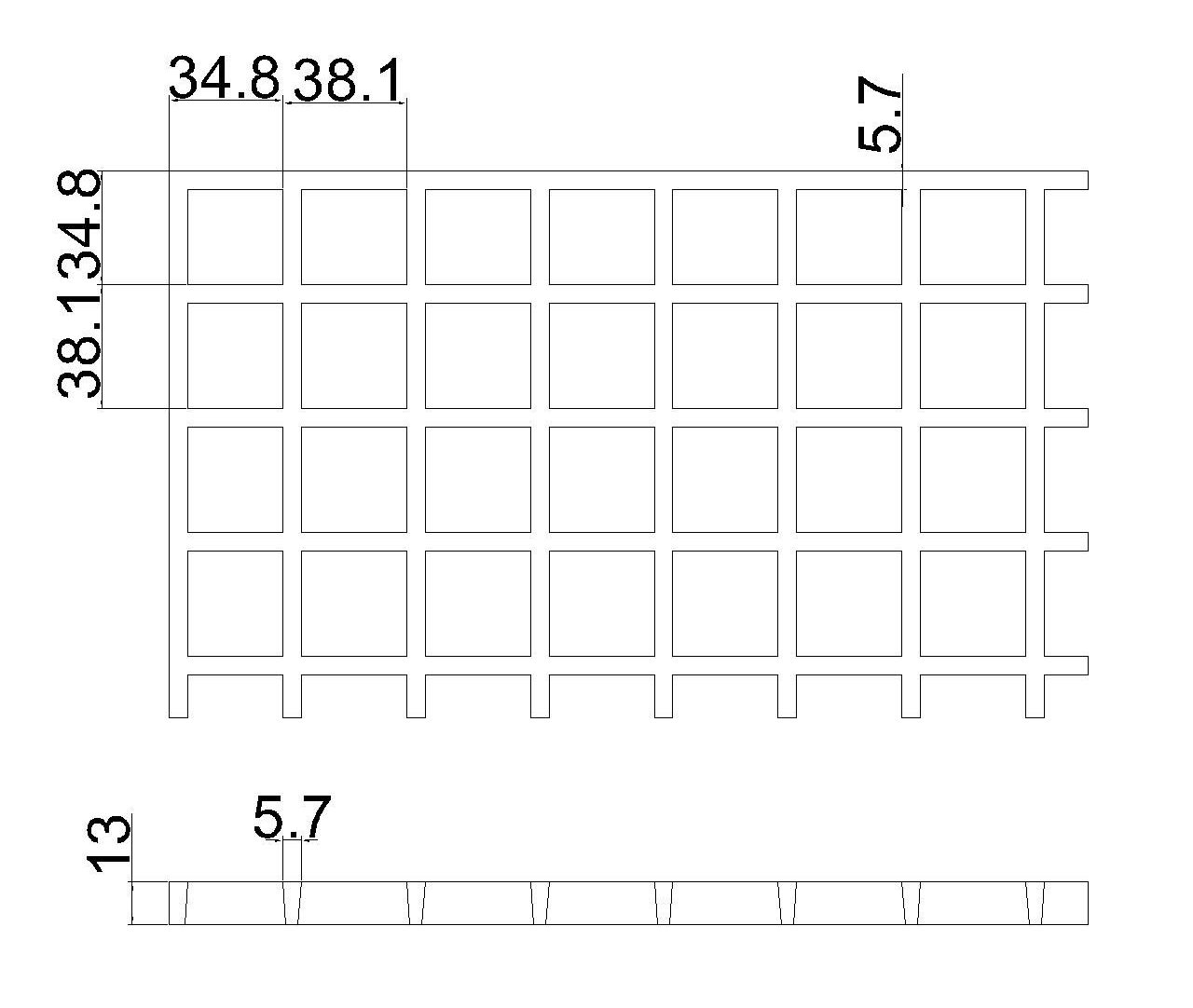 13*38.1 Square Mesh